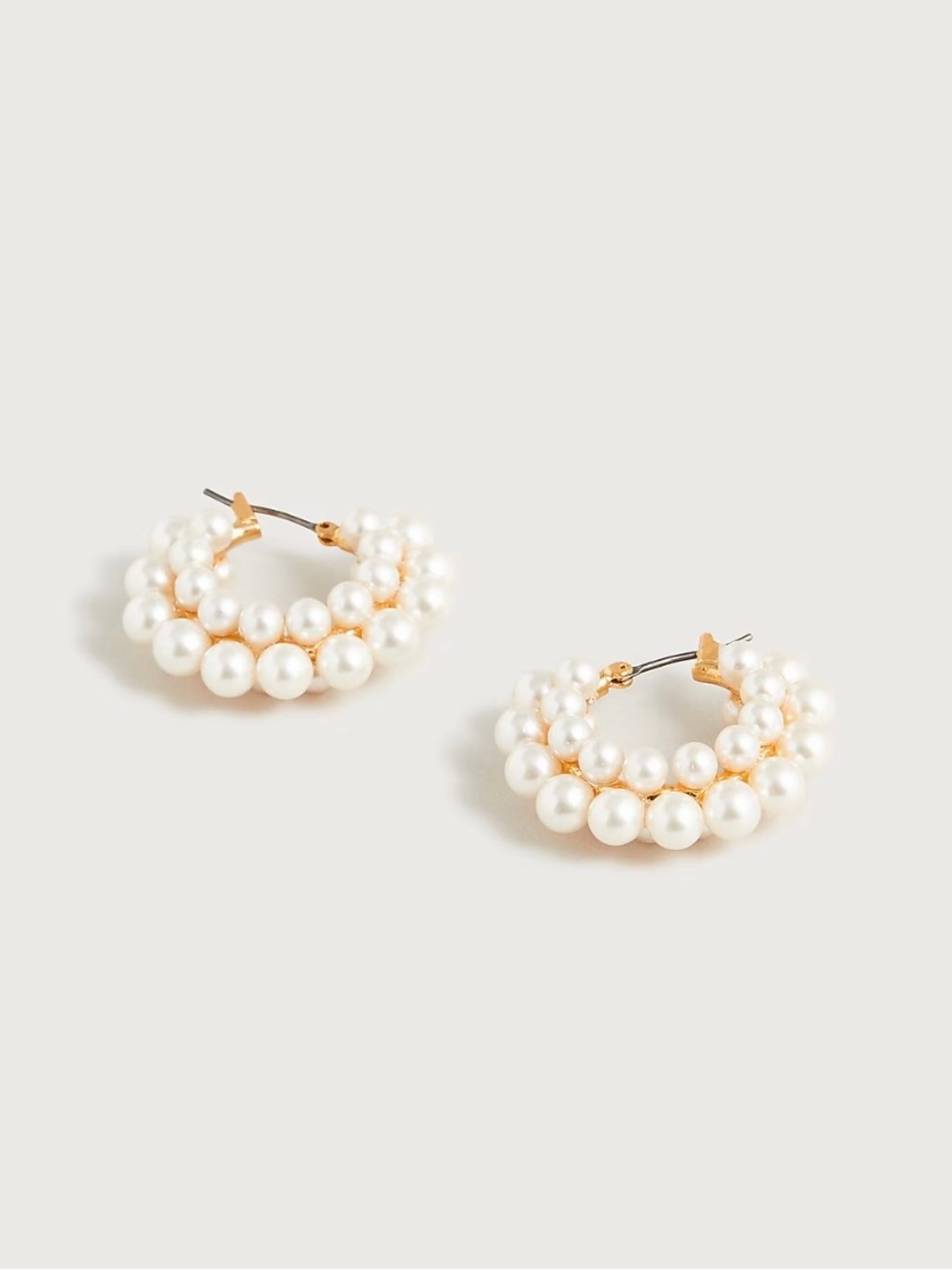 J. Crew Layered Mini-Pearl Hoop Earrings